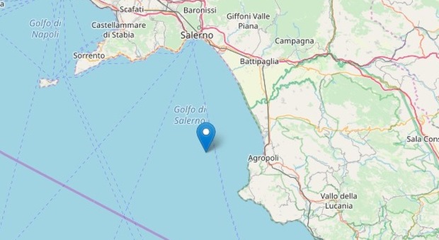 Terremoto, scossa di magnitudo 3 nel golfo di Salerno