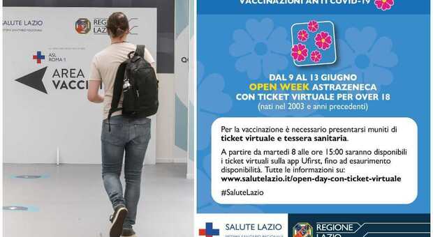 Open Day Astrazeneca nel Lazio (9-13 giugno), da domani al via le prenotazioni: fasce d'età, orari e come funziona