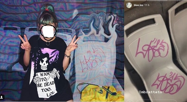 La figlia di Asia Argento e Morgan imbratta un bus Atac e posta le foto su Instagram.