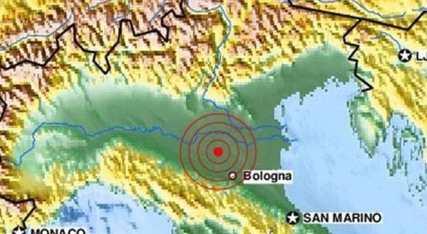 L'epicentro della scossa da 5.8 gradi che ha colpito il Nord Italia