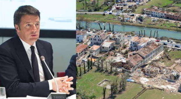 Tornado, Renzi assicura: «Il governo dichiarerà lo stato di emergenza»
