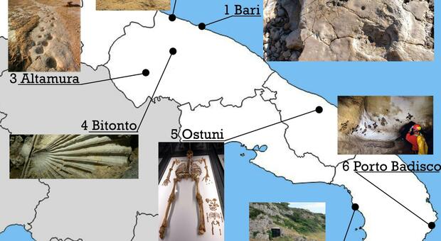 La mappa dei dinosauri in Puglia