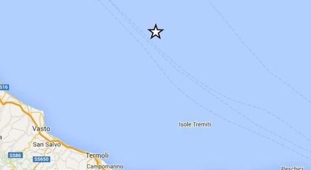 Terremoto, raffica di scosse vicino alla costa abruzzese: la più forte di magnitudo 4.3