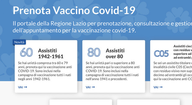 Vaccini Lazio, difficoltà nella prenotazione sul sito della Regione: «Mi butta fuori dal sistema»