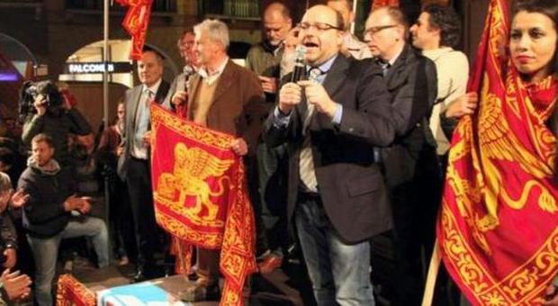 La proclamazione dell&#039;indipendenza del Veneto in piazza a Treviso
