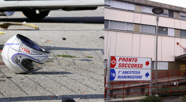 Verona Aveva urtato un'auto: motociclista 30enne muore dopo 18 giorni di sofferenza. A destra l'ospedale in Borgo Trento