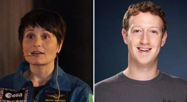 Samantha Cristoforetti e Mark Zuckerberg
