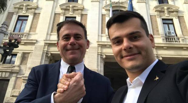Il sindaco di Pisa Michele Conti e il deputato Edoardo Ziello