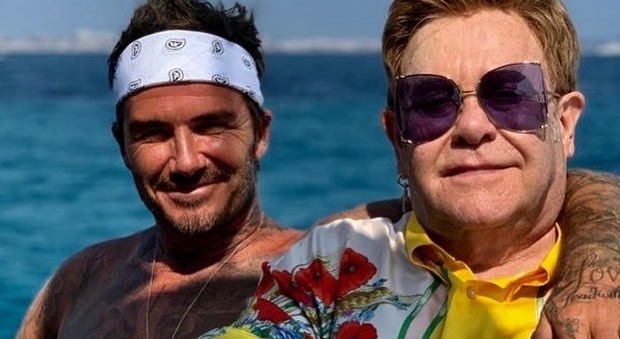 David Beckham ed Elton John, la foto che spopola su Instagram