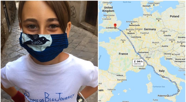 Non può prendere l'aereo: Romeo, 10 anni, a piedi da Palermo a Londra per rivedere la nonna