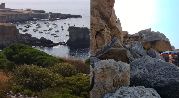 Porto Miggiano, crollata la scogliera pericolante: stretta sui divieti