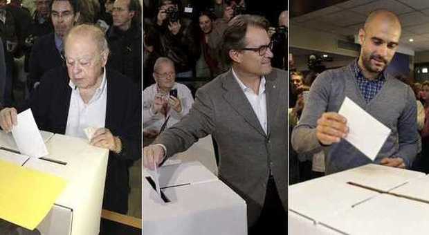 Jordi Pujol, Artur Mas e Pep Guardiola alle urne