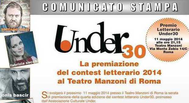 Ritorna il Contest letterario Under 30: domenica al teatro Manzoni di Roma si sceglie il vincitore