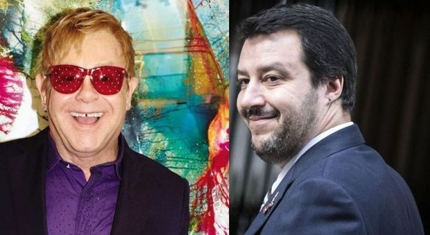 E' già partita la polemica Salvini le canta a Elton John: no al pippone sulle adozioni gay