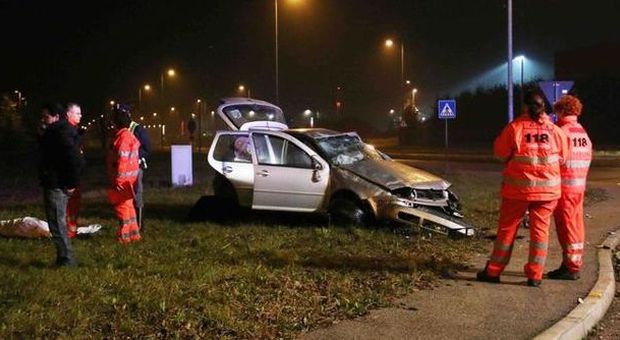 L'auto dopo l'incidente (Press Photo Lancia)