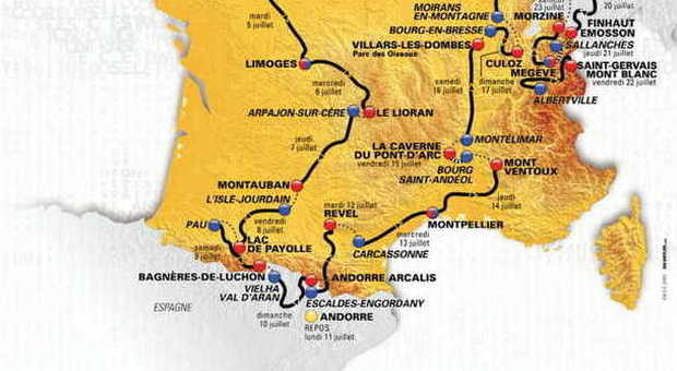 Ecco il Tour de France 2016: c'è il Mont Ventoux quattro gli arrivi in salita, 3.519 i chilometri