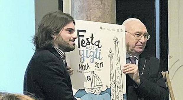 Nola, Pippo Baudo padrino dei Gigli 2019 svela il bozzetto del manifesto ufficiale