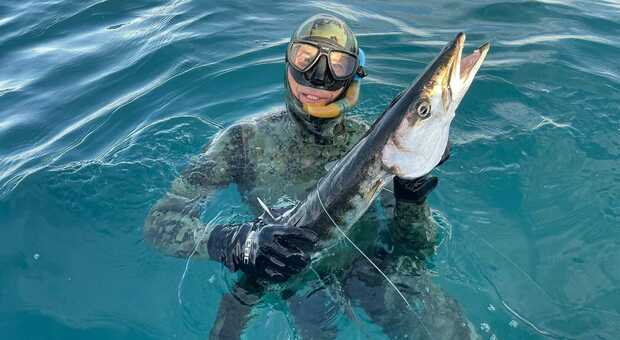 Pesca miracolosa nel Salento: un barracuda da otto chili
