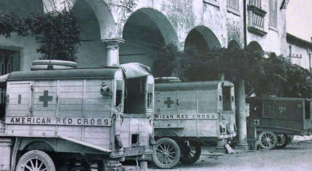 Bassano, la croce rossa americana a villa Ca' Erizzo durante la Grande Guerra