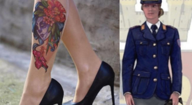 Candidata poliziotta «non idonea» per un tatuaggio (rimosso): le calze dell'uniforme non ne limitano la visibilità