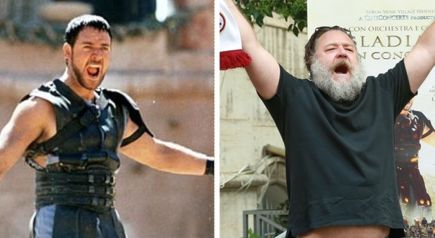 Russell Crowe irriconoscibile: il gladiatore sembra Babbo Natale