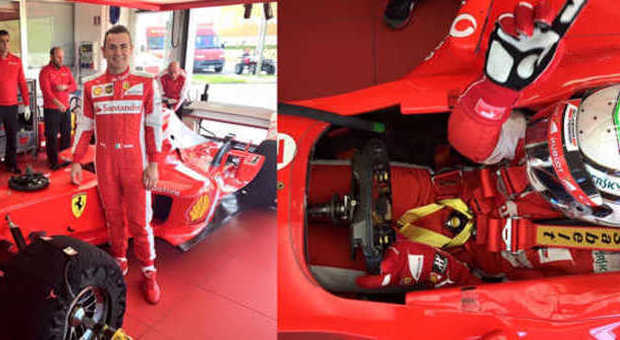 Rigon prova la Ferrari di Schumacher