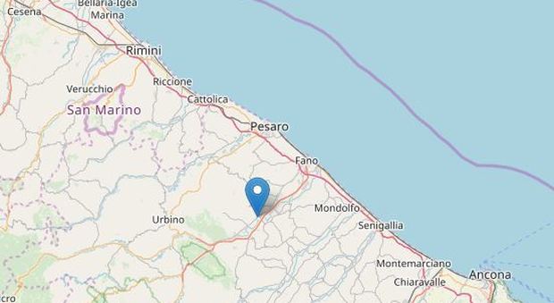Scossa di terremoto nel Pesarese con epicentro a Serrungarina: magnitudo 2.6