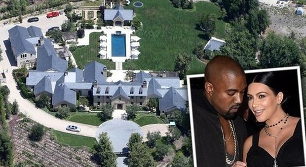 immagine Kanye West-Kim Kardashian, ritocchino (da 8 milioni di dollari) alla villa di Hidden Hills
