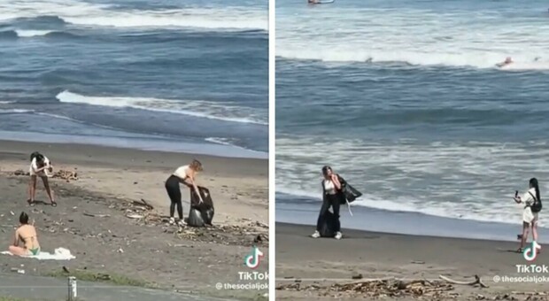 L'influencer 'green' pulisce la spiaggia, ma un passante la smaschera: il video su TikTok. Ecco cosa fa