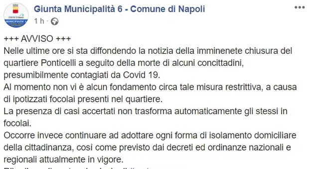 Coronavirus a Napoli, muore bidello e sui social dilagano le fake news: «Ponticelli zona rossa»