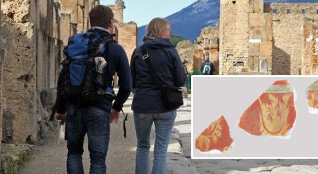 Pompei. I frammenti rubati dal turista francese