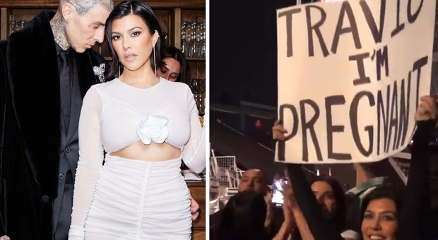 Kourtney Kardashian, sorpresa al concerto dei Blink-182: «Travis, sono incinta». E la band si ferma