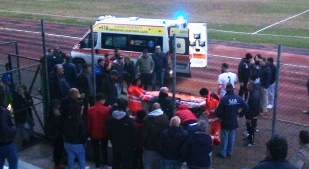 L'ambulanza che ha soccorso il ferito
