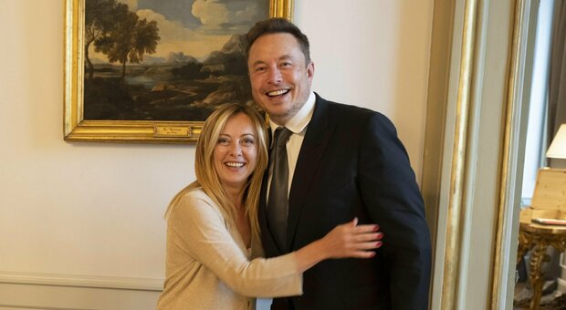 Elon Musk e Giorgia Meloni a palazzo Chigi