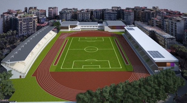 Il rendering del nuovo stadio Collana
