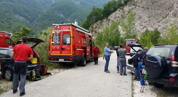 I mezzi di soccorso in Val Tramontina