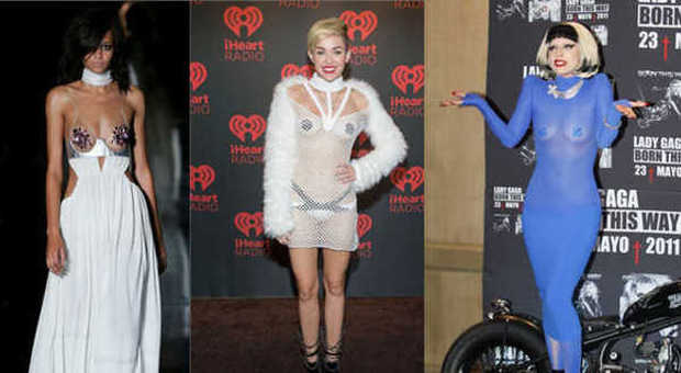 Rihanna, Miley Cyrus e Lady Gaga indossano i pasties