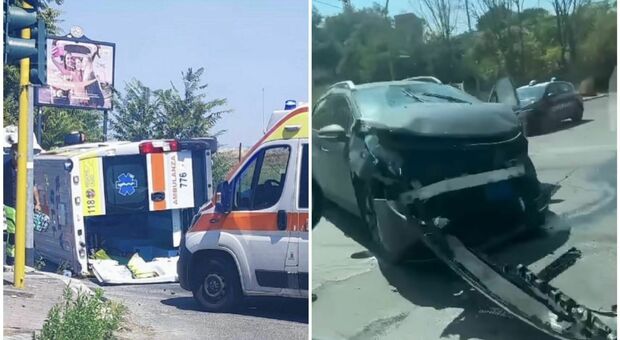 Incidente a Roma, ambulanza si schianta contro una monovolume e si ribalta: sette feriti, anche un bambino di 2 anni