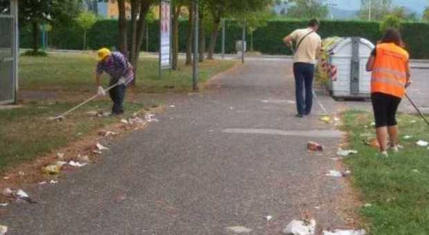 Rieti, interventi di pulizia in viale Canale e viale Morroni