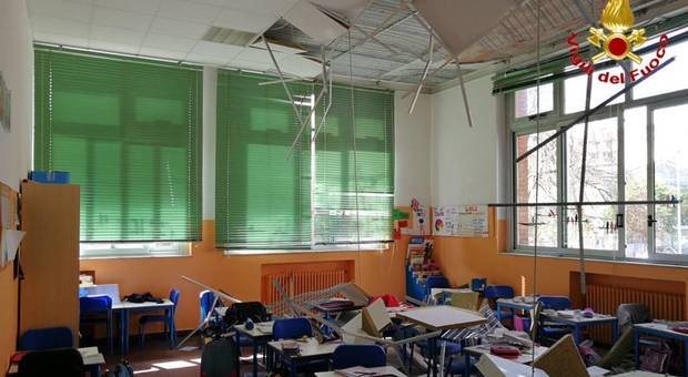 Busto Arsizio, crolla il soffitto in classe: ferite tre bambine