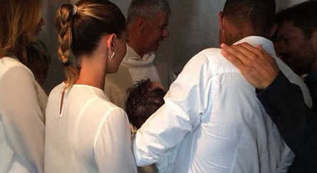 Melissa Satta con Boateng e Silvia Salvemini per il battesimo di Maddox
