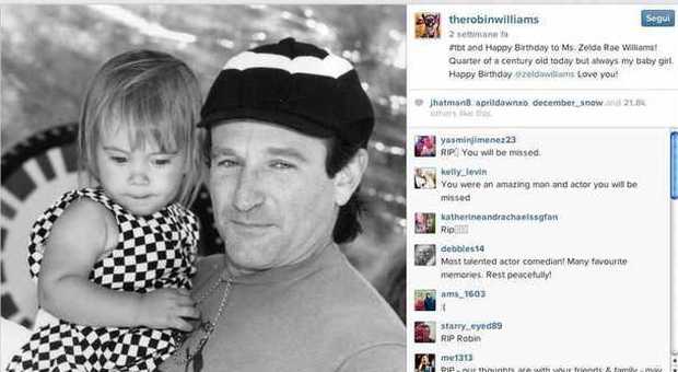 Robin Williams morto, l'ultimo tweet per il compleanno della figlia