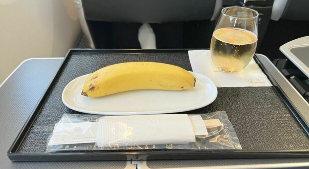 Chiede un pranzo vegano in aereo, gli servono solo una banana: «Ci scusiamo per aver deluso le aspettative»