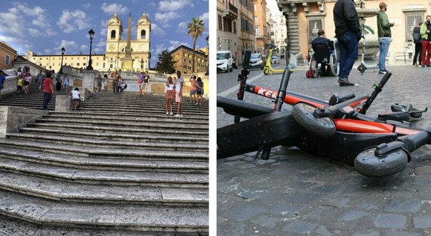 Roma, lancia monopattino da Trinità dei Monti e danneggia la scalinata: americana rischia il processo (pena fino a 5 anni)