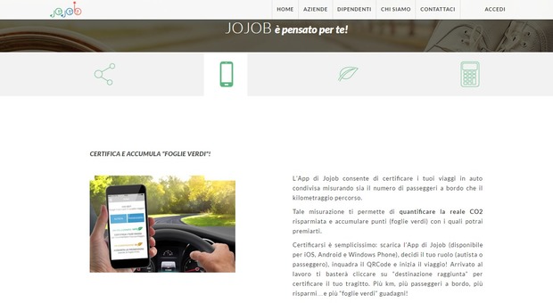 Una schermata del portale di Jojob