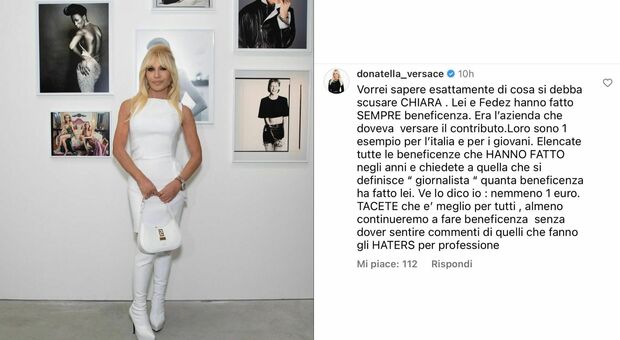 Chiara Ferragni, Donatella Versace: «Lei non si deve scusare con nessuno». Poi l'attacco a Selvaggia Lucarelli