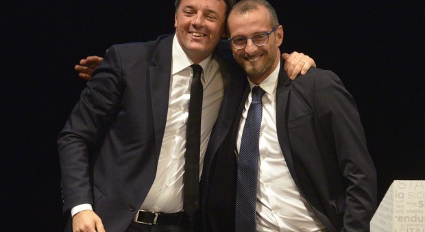 Matteo Renzi con il sindaco di Pesaro Matteo Ricci