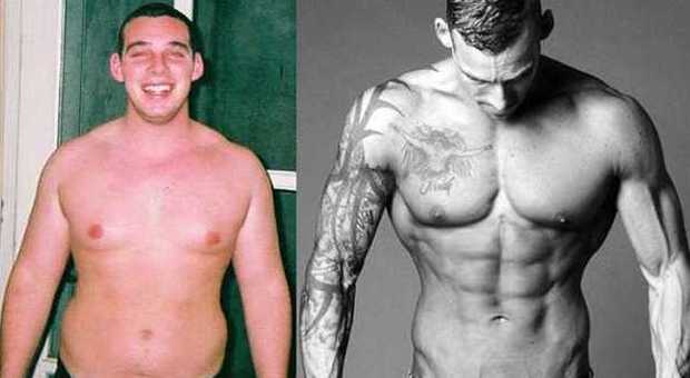 Alcolista e grasso, perde 30 kg in un anno: ora posa in intimo sexy alla Beckham