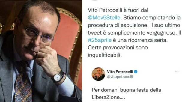 Vito Petrocelli, la Z russa per gli auguri del 25 aprile. Conte: «Vergognoso e fuori dal M5S»
