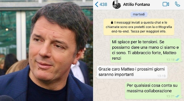 Renzi e il fuorionda di Fontana, il leader di Iv pubblica la chat: «Non è vero che odio Conte»